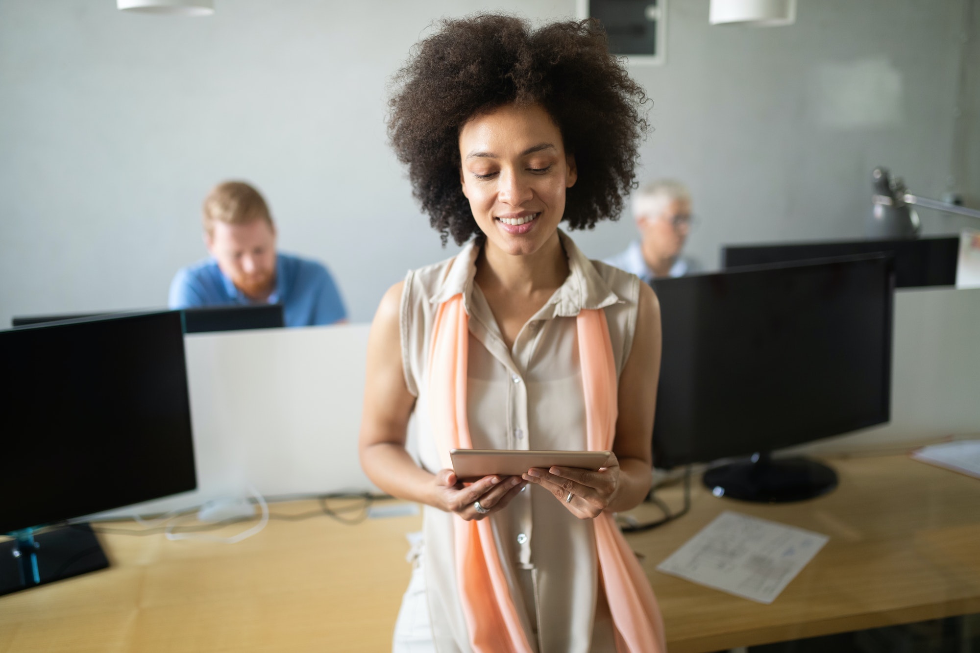 Start up of enterprise, women leader the new company self confident